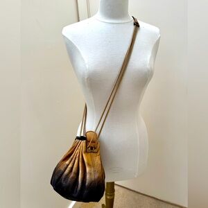 Patricia Nash Ombré Dip Drawstring Crossbody leather bag